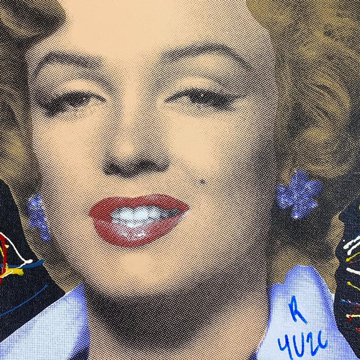 "Ringo" Daniel Funes, "Marilyn Classic" Framed One-of-a-Kind Mixed Media on Canvas, Hand Signed with Letter of Authenticity.