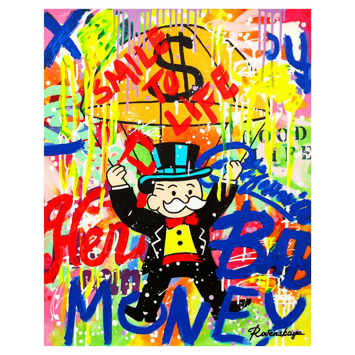 Nastya Rovenskaya- Mixed Media on Canvas "Dream Big"