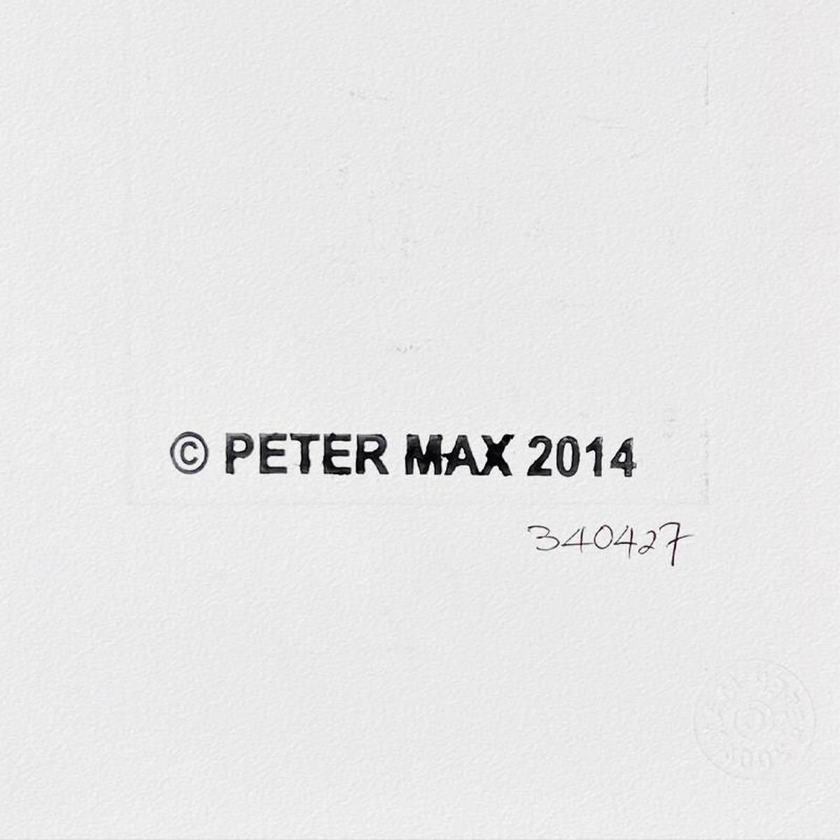 Peter Max (1937-2026), Framed One-of-a-Kind Mixed Media, Hand Signed with Registration Number Certifying Authenticity.