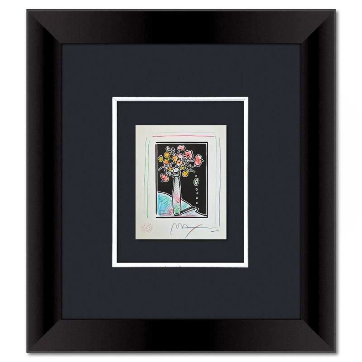Peter Max (1937-2026), Framed One-of-a-Kind Mixed Media, Hand Signed with Registration Number Certifying Authenticity.
