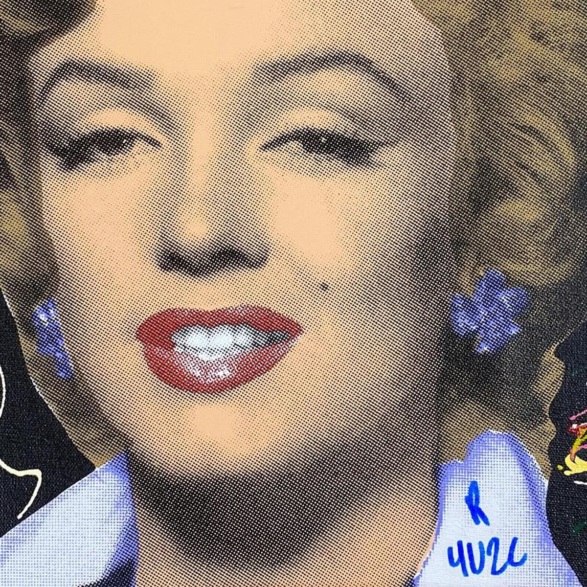 "Ringo" Daniel Funes, "Marilyn Classic" Framed One-of-a-Kind Mixed Media on Canvas, Hand Signed with Letter of Authenticity.
