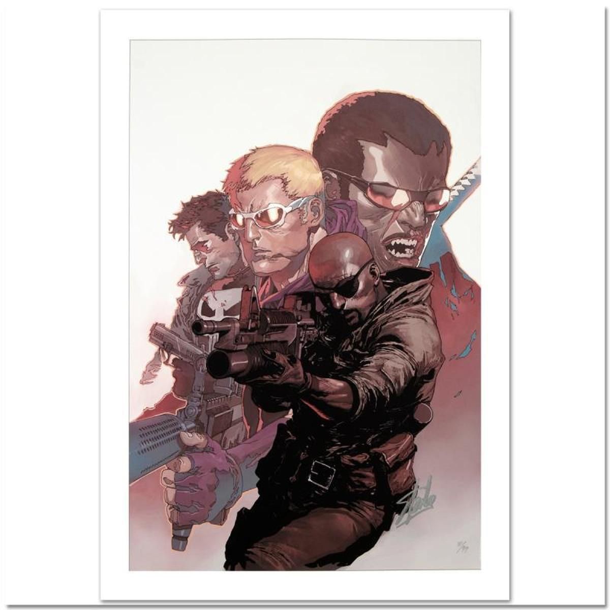 Stan Lee Signed, Marvel Comics "Ultimate Avengers Vs. New Ultimates #4" Limited Edition Canvas, Numbered 2/99 with Certificate of Authenticity.