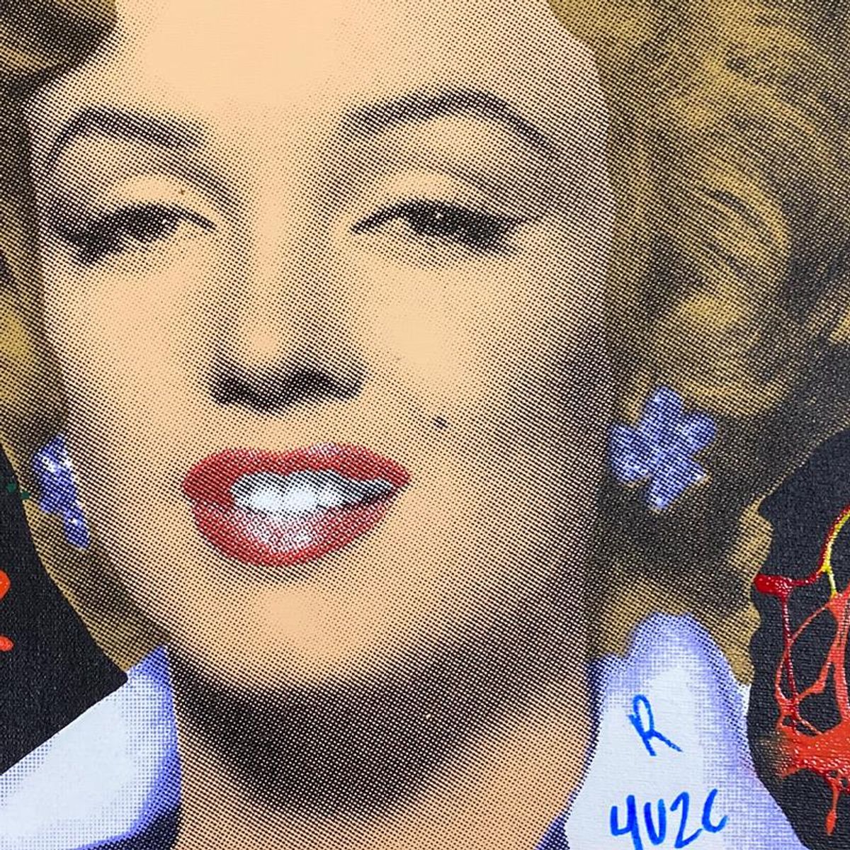 "Ringo" Daniel Funes, "Marilyn Classic" Framed One-of-a-Kind Mixed Media on Canvas, Hand Signed with Letter of Authenticity.