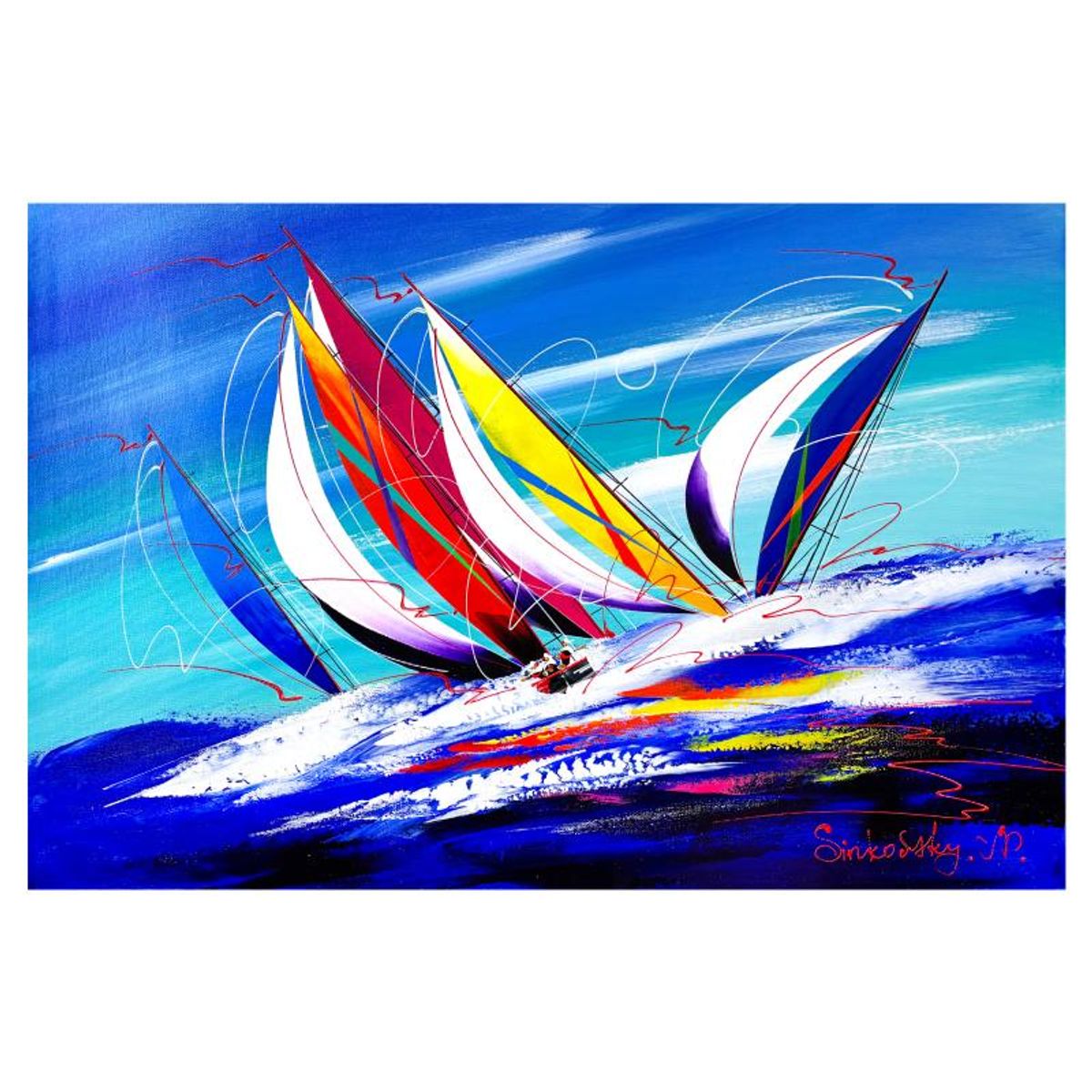 Natalia Sinkovsky, Original Acrylic Painting on Canvas, Hand Signed with Letter of Authenticity.