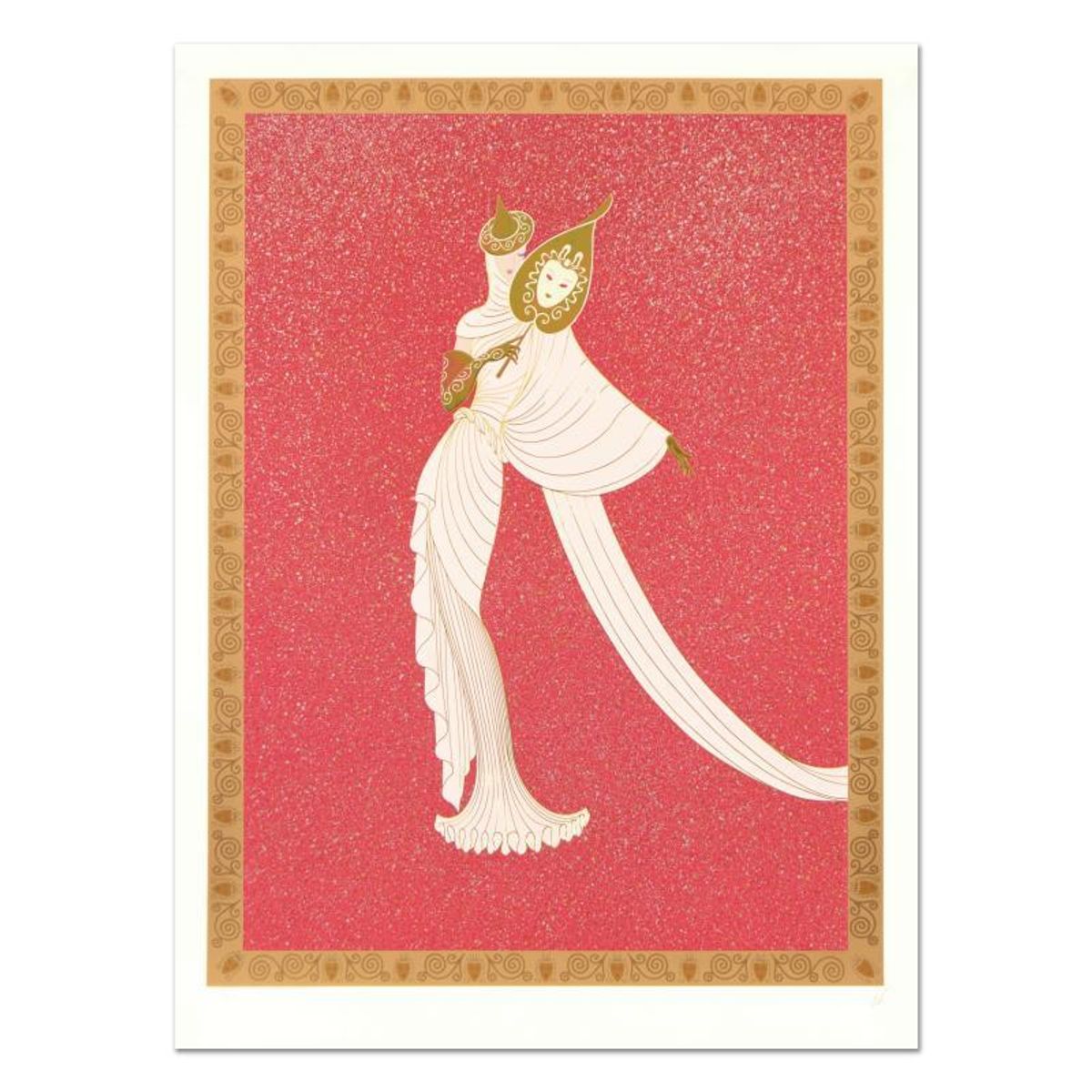 Erte (1892-1990), "Tanagra Red" Hand Signed Limited Edition Serigraph, Numbered 70/100 with Certificate of Authenticity.