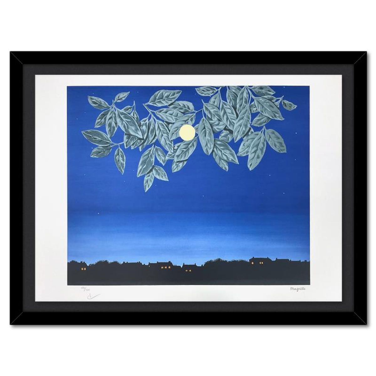 Rene Magritte 1898-1967 (After), "La Page Blanche (The White Page)" Framed Limited Edition Lithograph, Estate Signed and Numbered 124/300 with Certificate of Authenticity.