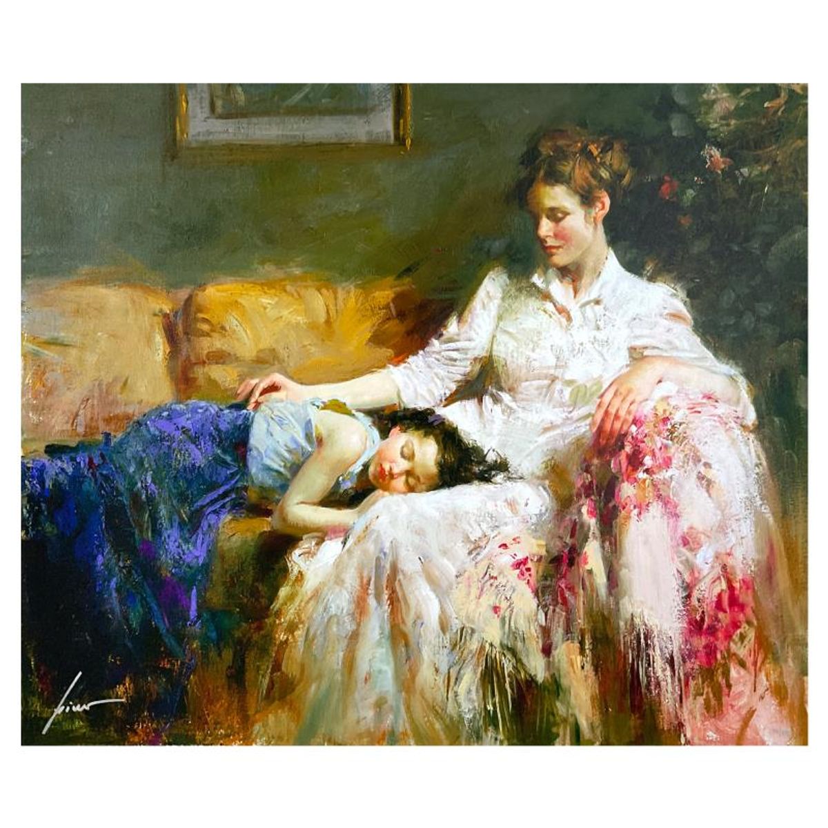 Pino (1939-2010), "Innocence" Limited Edition on Canvas, Numbered 99/295 and Hand Signed with Certificate of Authenticity.