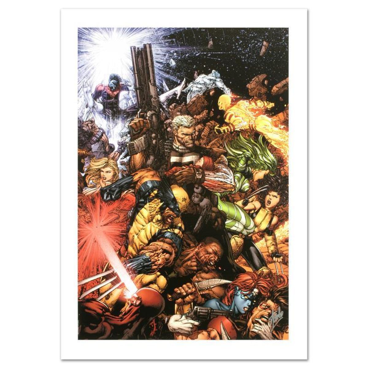 Stan Lee Signed, Marvel Comics "X-Men #207" Limited Edition Canvas 4/99 with Certificate of Authenticity.