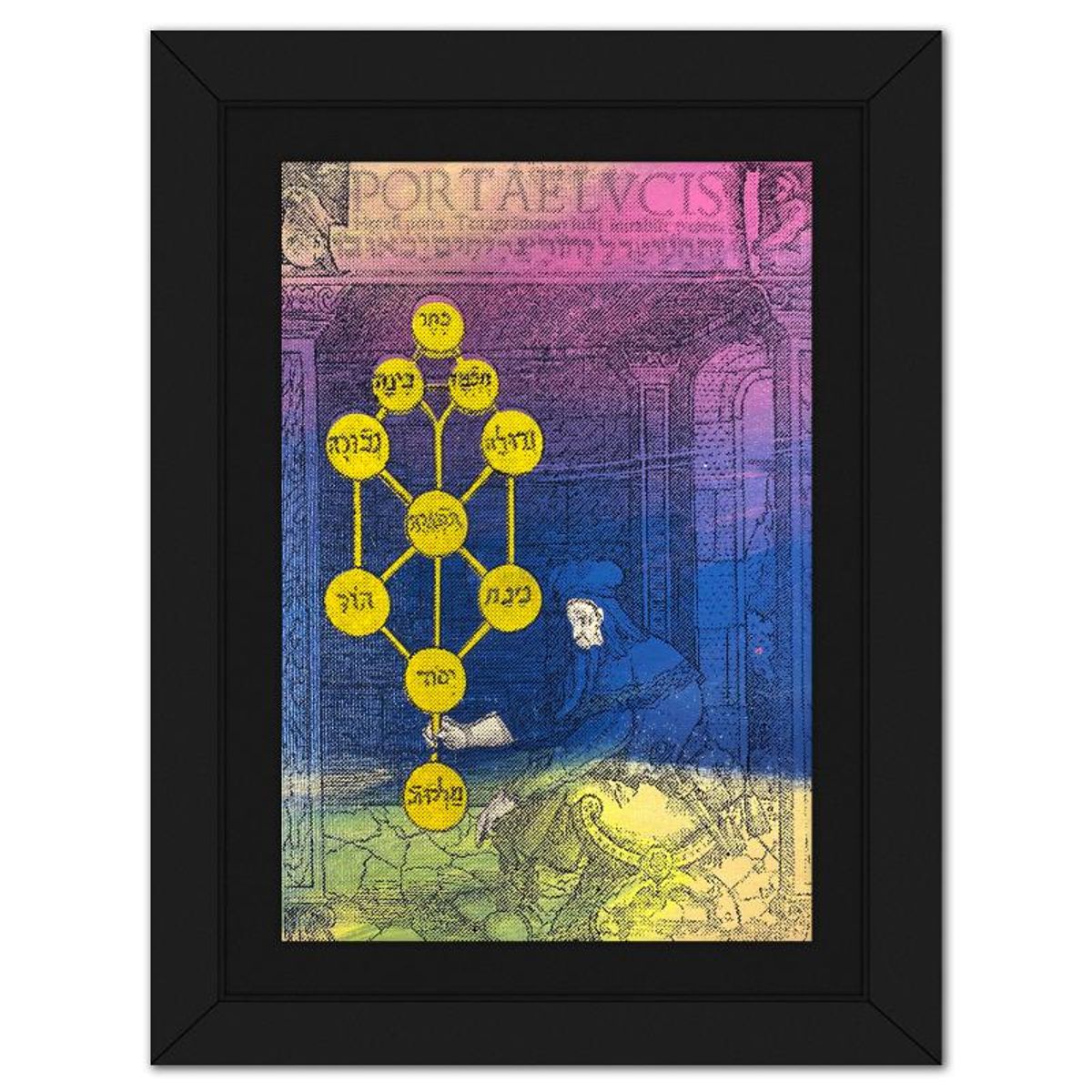 Steve Kaufman (1960-2010), "Kabbalah" Framed Hand Embellished Limited Edition Silscreen, Numbered 17/50 Inverso and Hand Signed with Letter of Authenticity