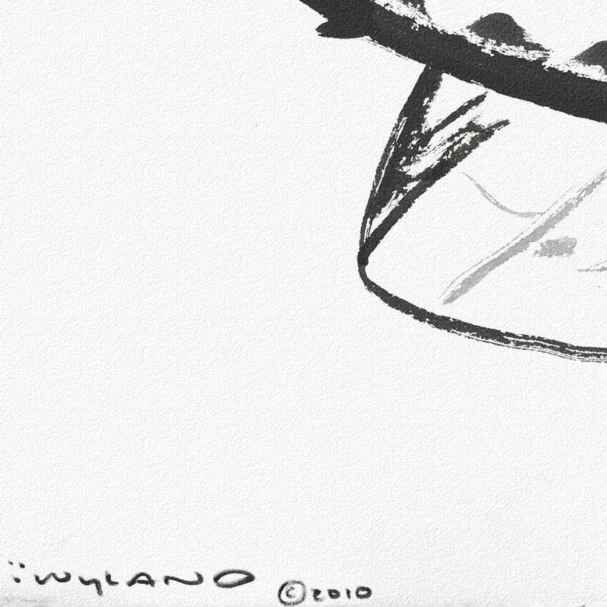 Wyland, "Turtle" Framed Original Sumi Ink Painting, Hand Signed with Letter of Authenticity.