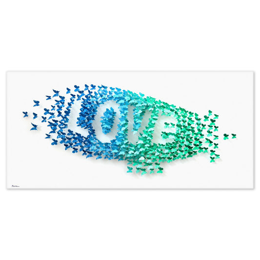 Patricia Govezensky- Original 3D Metal Art on Wood "Airship: LOVE"
