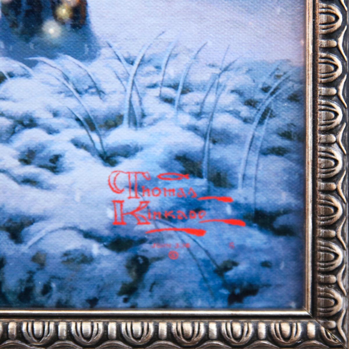 Thomas Kinkade- Hand Embellished Giclee on Canvas "Hometown Christmas Memories"