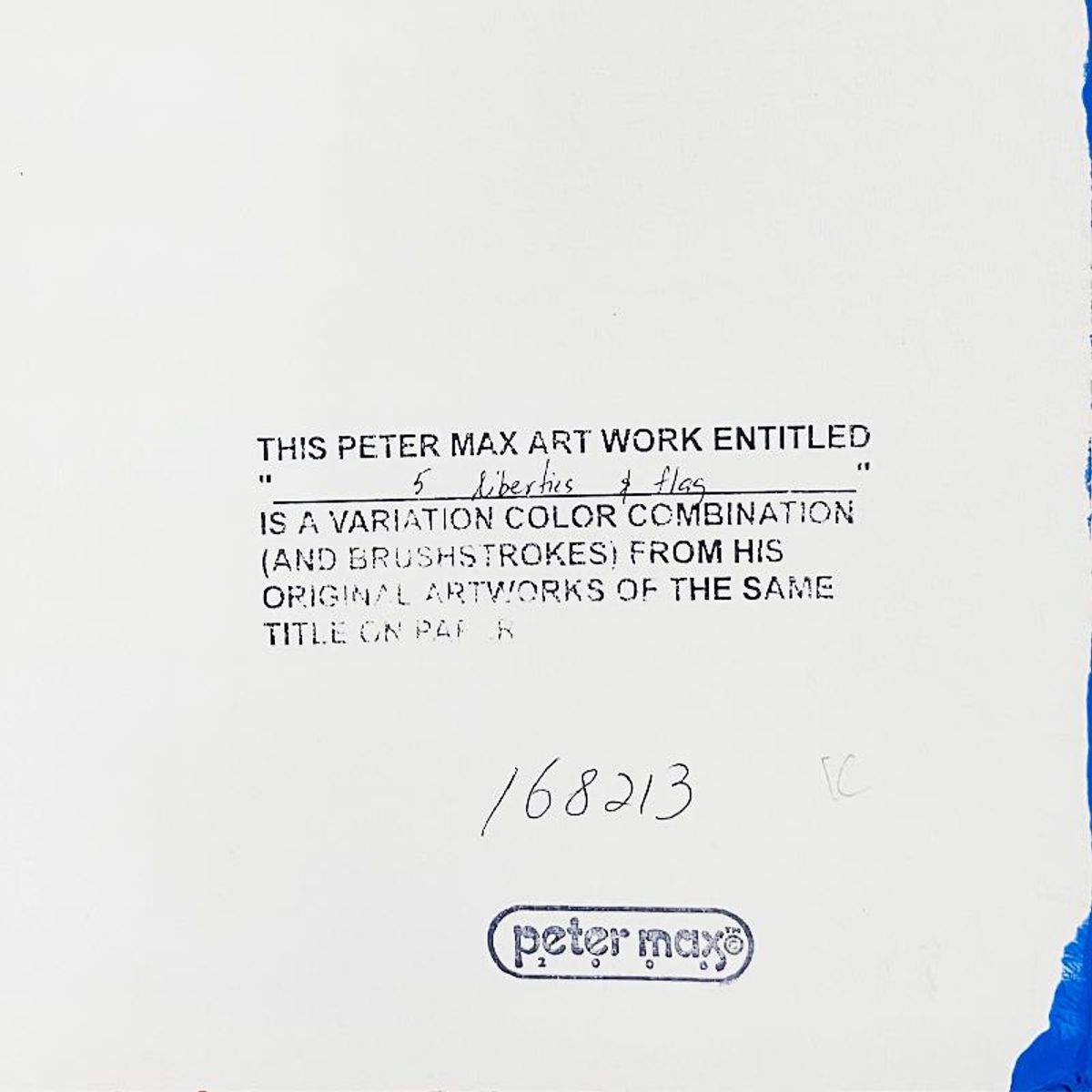 Peter Max, "5 Liberty and Flag" Framed One-of-a-Kind Acrylic Mixed Media, Hand Signed with Registration Number Certifying Authenticity