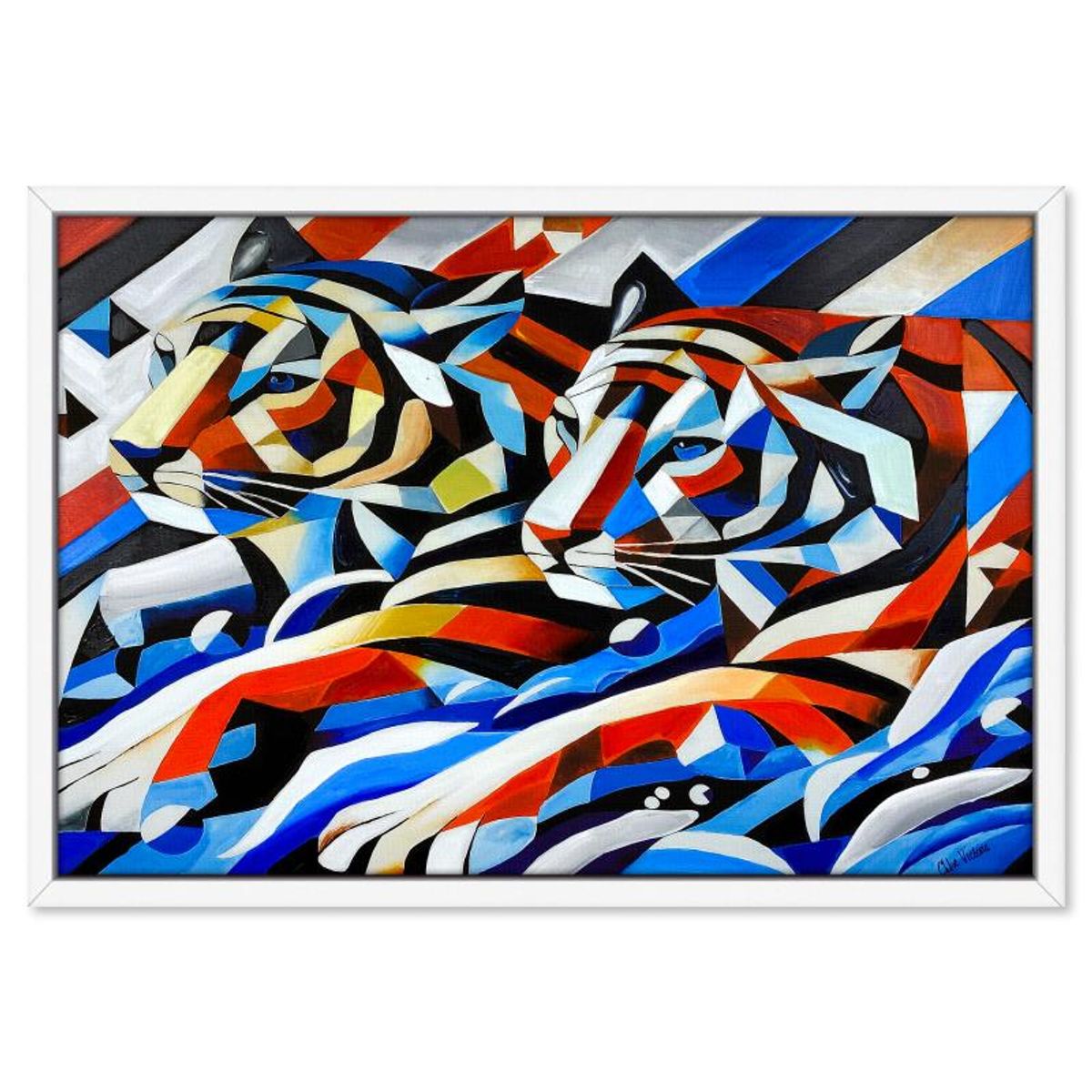 Chloe Victoria, "Alliance" Framed One-of-a-Kind Mixed Media Overpaint on Canvas, Hand Signed with Letter of Authenticity