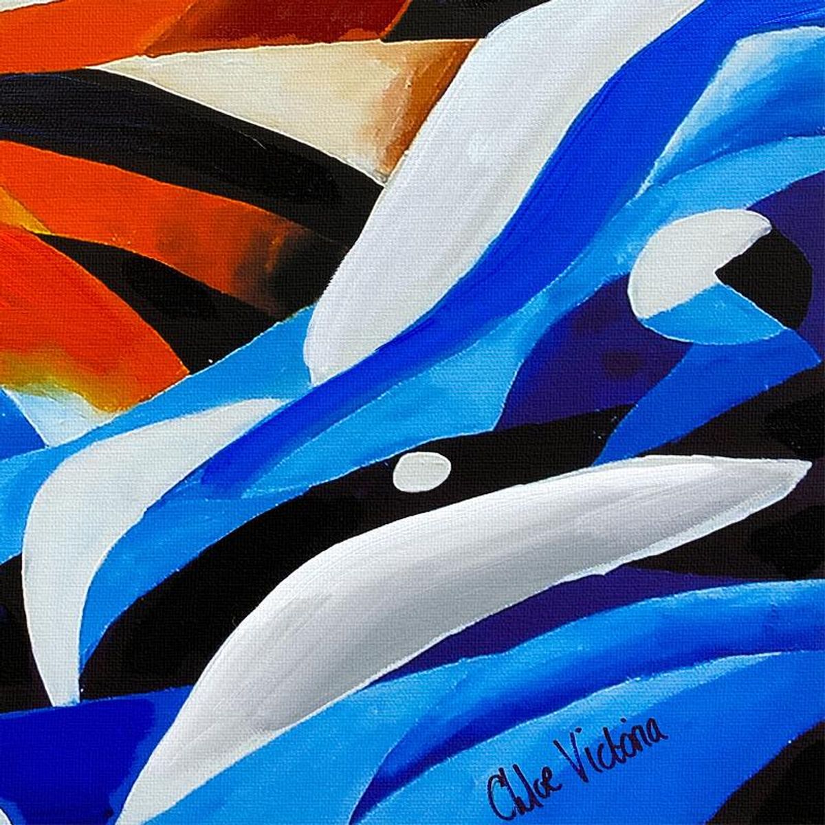 Chloe Victoria, "Alliance" Framed One-of-a-Kind Mixed Media Overpaint on Canvas, Hand Signed with Letter of Authenticity