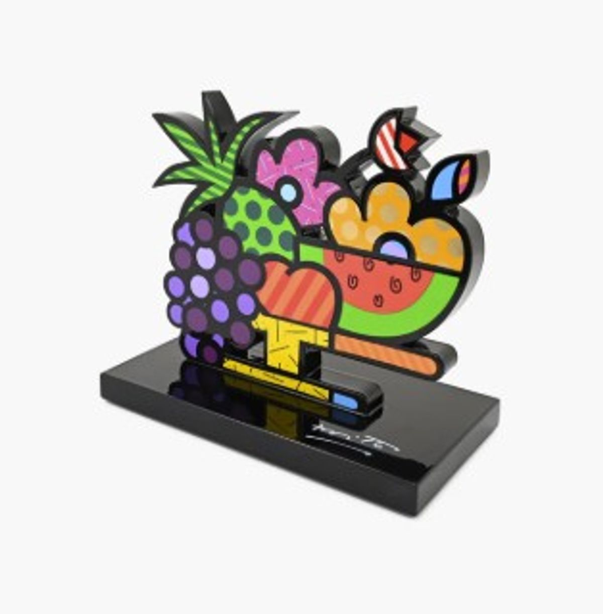 Romero Britto- Resin Sculpture with Hand Embellishments "Fruit Bowl"
