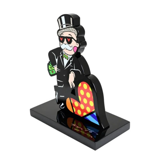 Romero Britto- Resin Sculpture with Hand Embellishments "Mr. Monopoly"