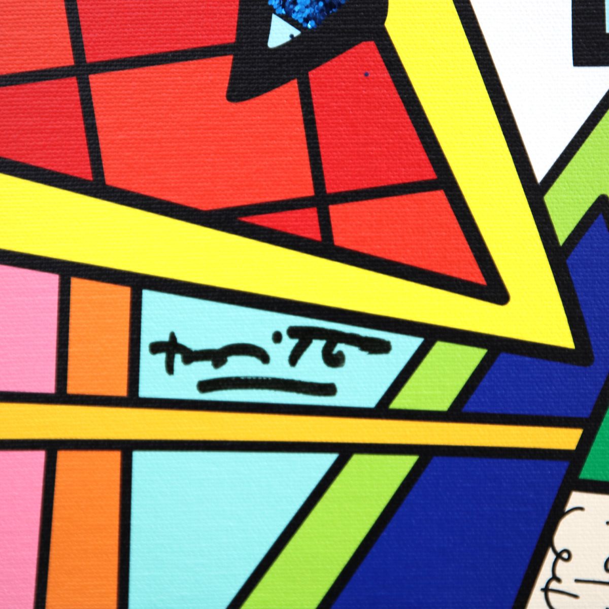 Romero Britto- Print on canvas with Diamond Dust hand embellishments "Ahava"