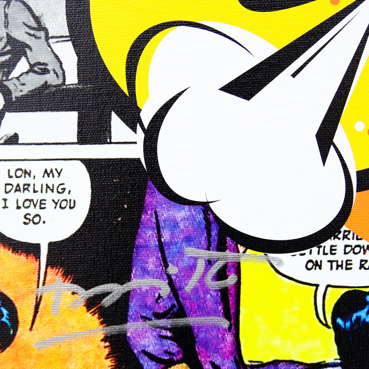 Romero Britto- Print on canvas with Diamond Dust hand embellishments "Pop Love"