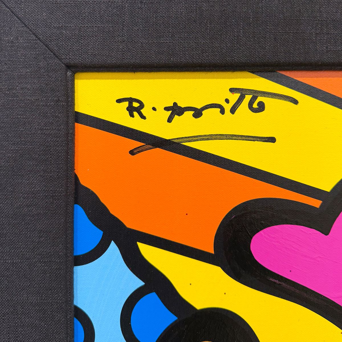 Romero Britto- Original Mixed Media on Canvas "Novo Dia"