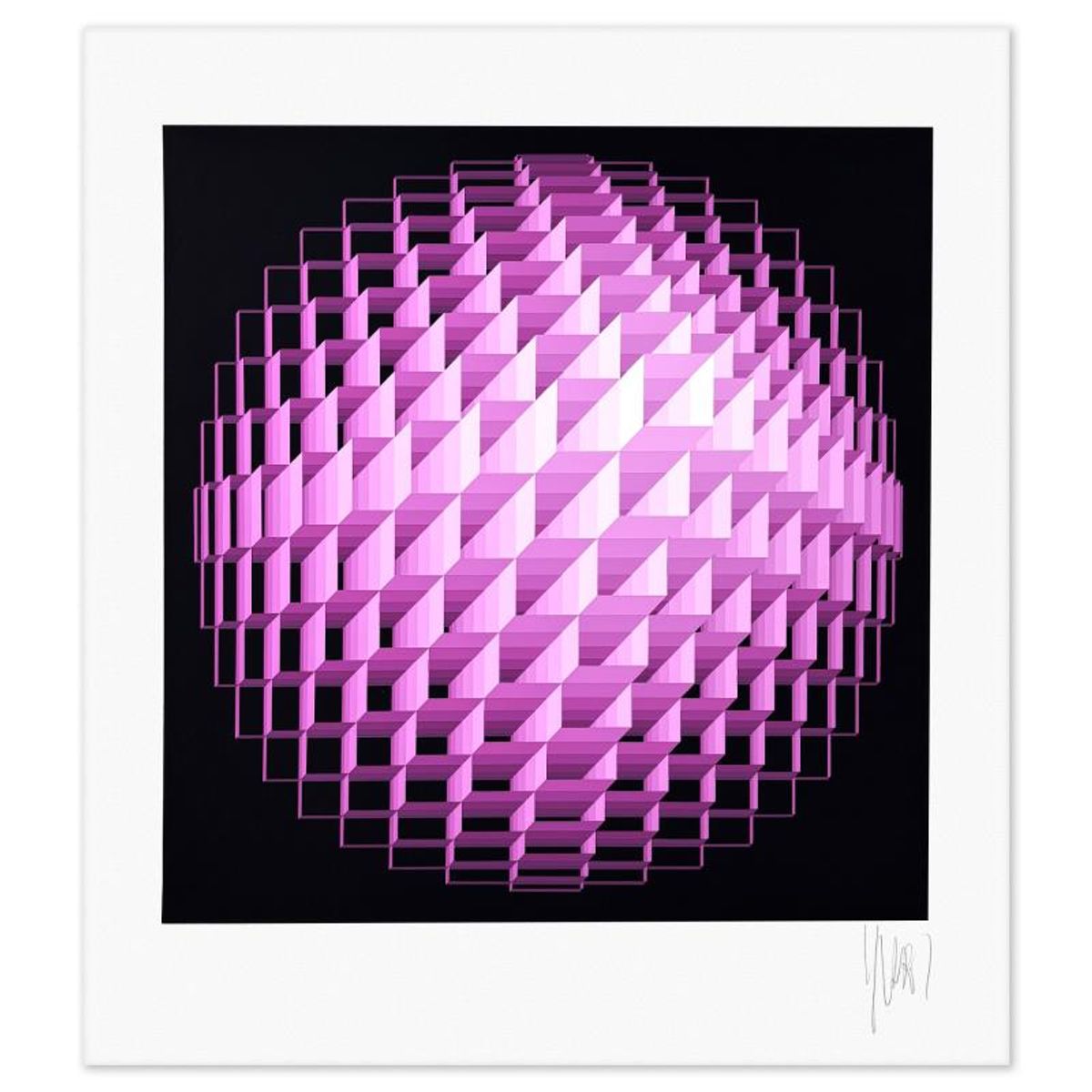 Yvaral (1934-2002), "Sphere" Limited Edition Serigraph, Numbered and Hand Signed with Letter of Authenticity.