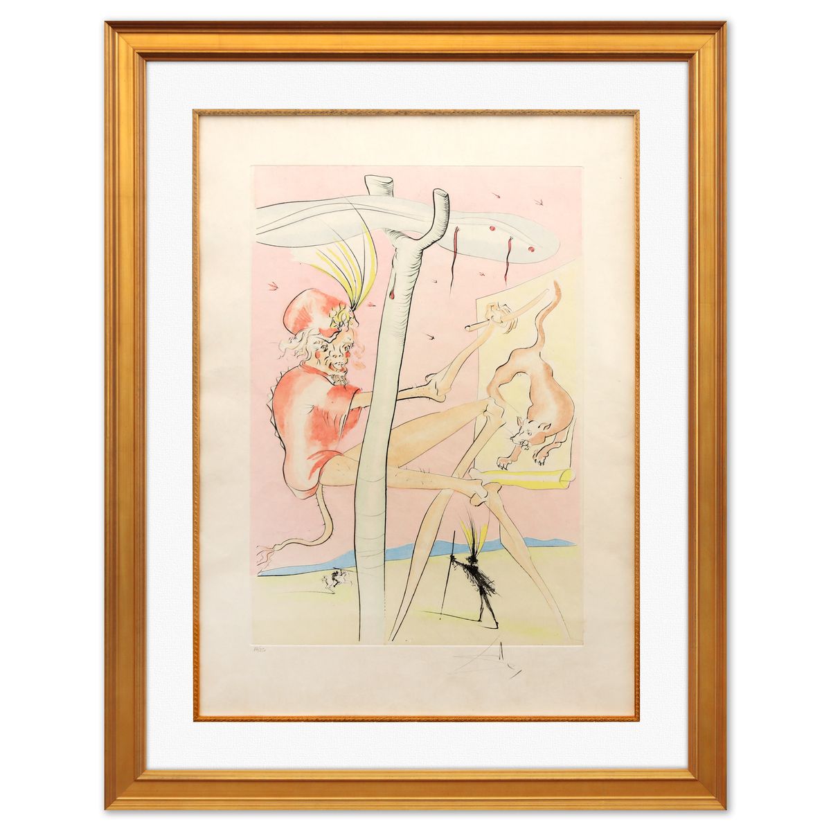 Salvador Dali- Original Lithograph "The Monkey and the Leopard"