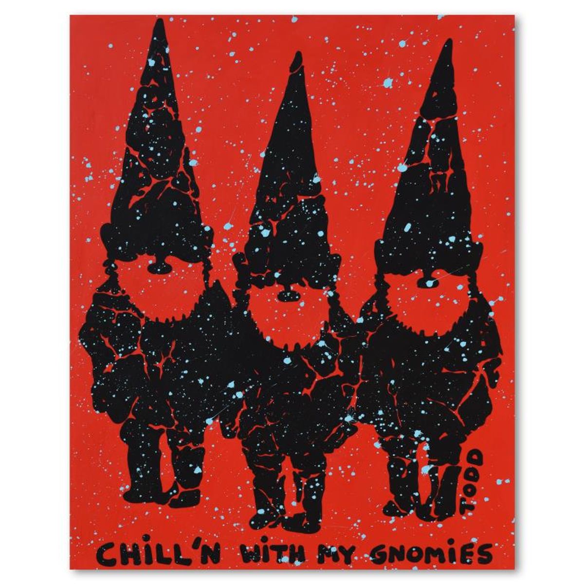 Todd Goldman, "My Gnomies" Original Acrylic Painting on Gallery Wrapped Canvas (48" x 60"), Hand Signed with Letter of Authenticity.
