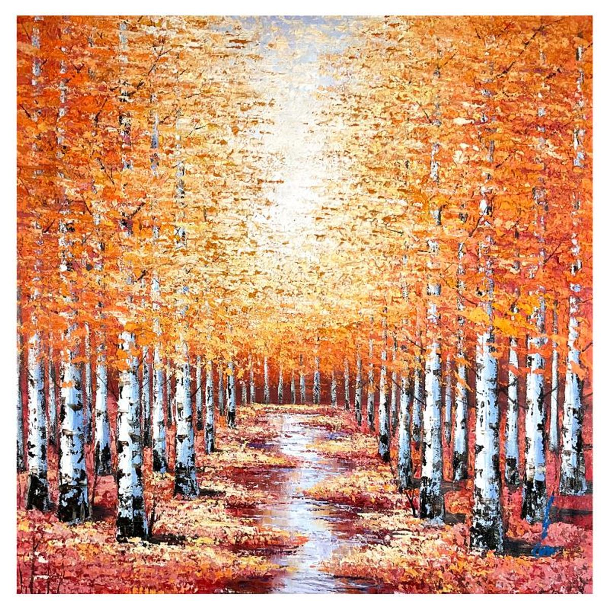 Inam, Original Oil Painting on Canvas (46" x 46"), Hand Signed with Letter of Authenticity.