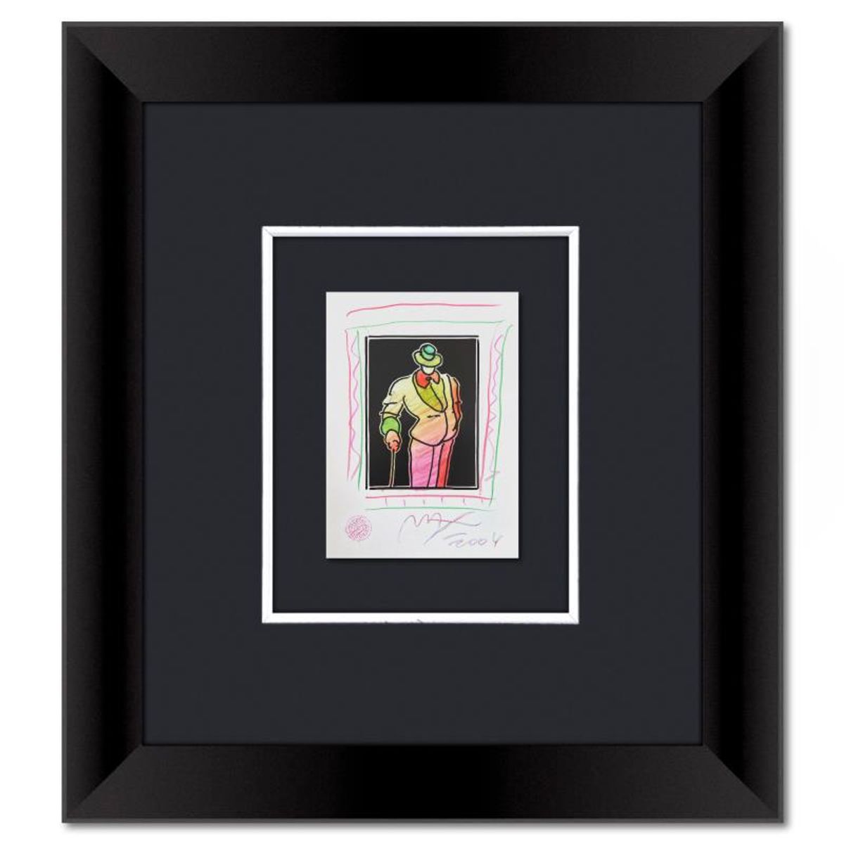 Peter Max (1937-2026), Framed One-of-a-Kind Mixed Media, Hand Signed with Registration Number Certifying Authenticity.