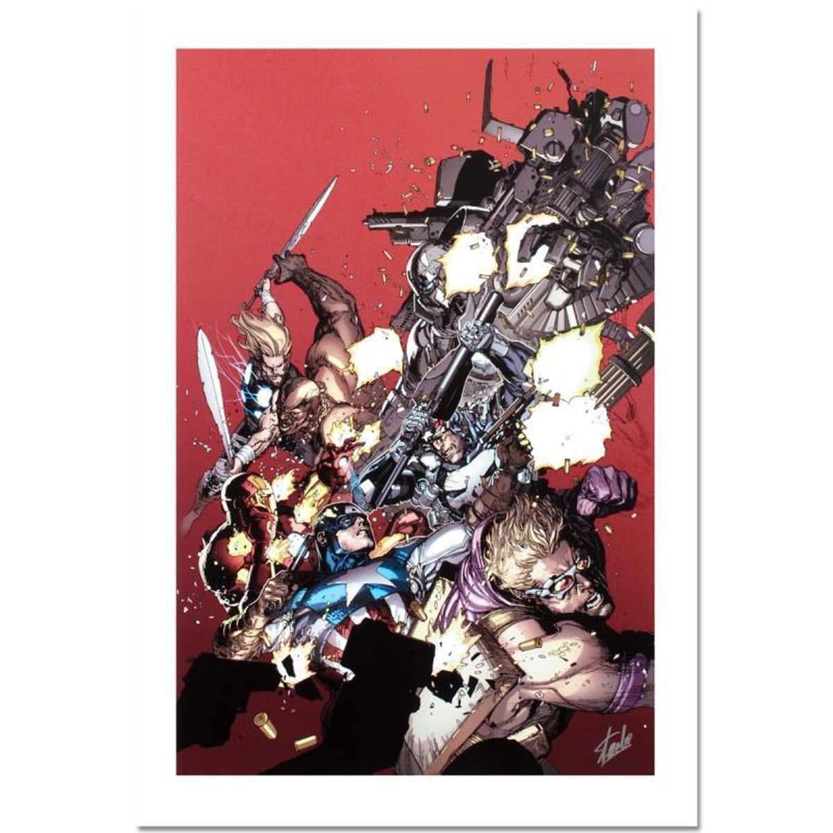 Stan Lee Signed, Marvel Comics "Ultimate Avengers Vs. New Ultimates #1" Limited Edition Canvas 4/10 with Certificate of Authenticity.