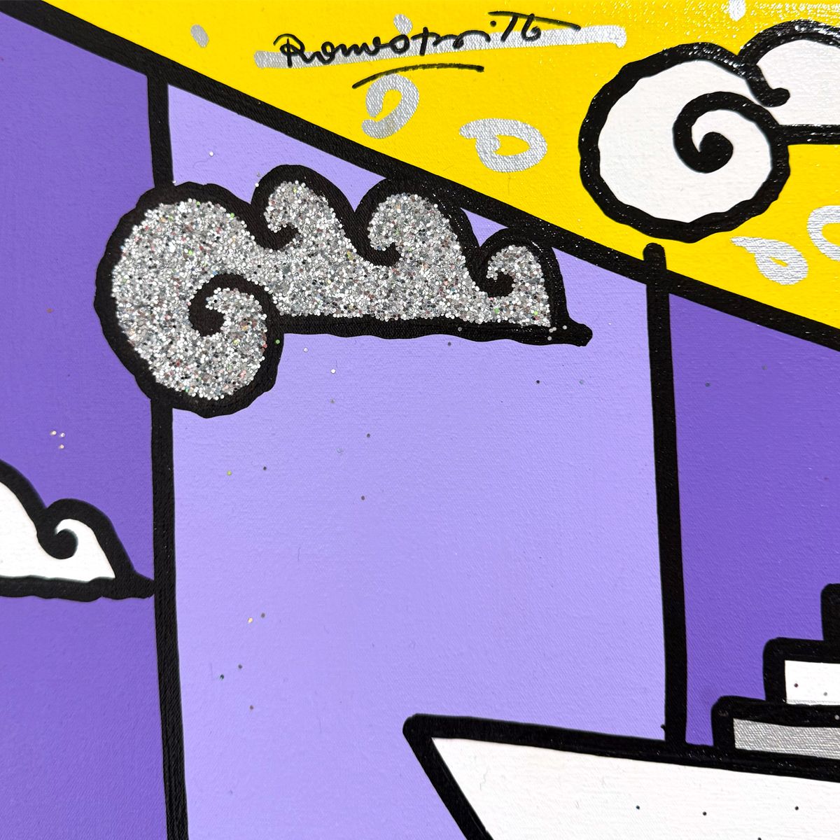 Romero Britto- Original Painting on Canvas "Please Don't Go"