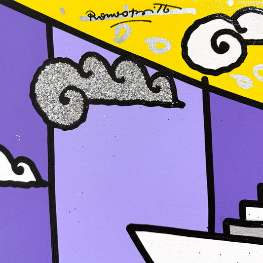 Romero Britto- Original Painting on Canvas "Please Don't Go"
