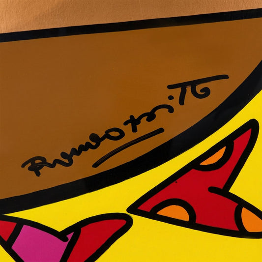 Romero Britto- Original Painting on Board "Music Feeling"