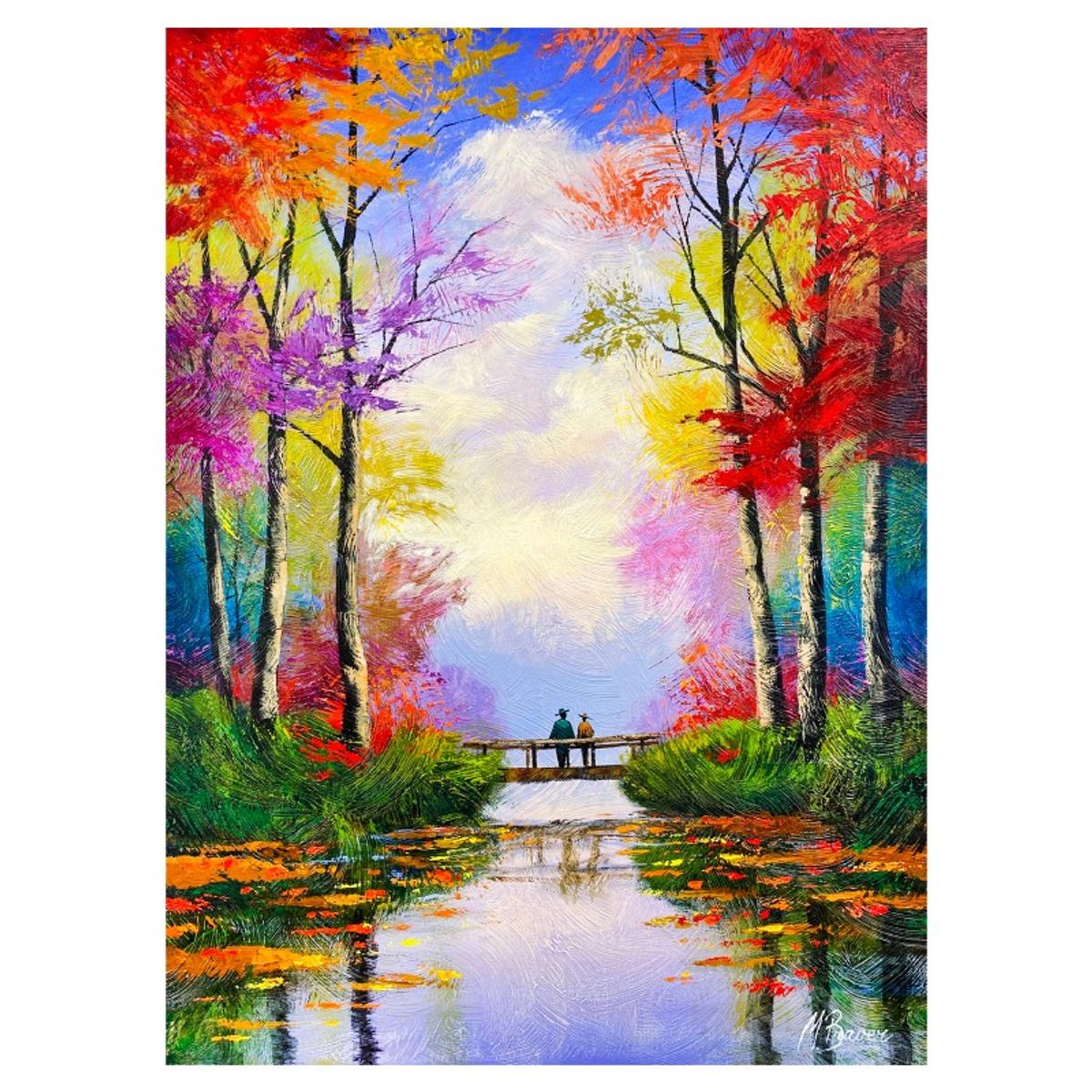 Mark Braver, Original Acrylic Painting on Canvas, Hand Signed with Letter of Authenticity.