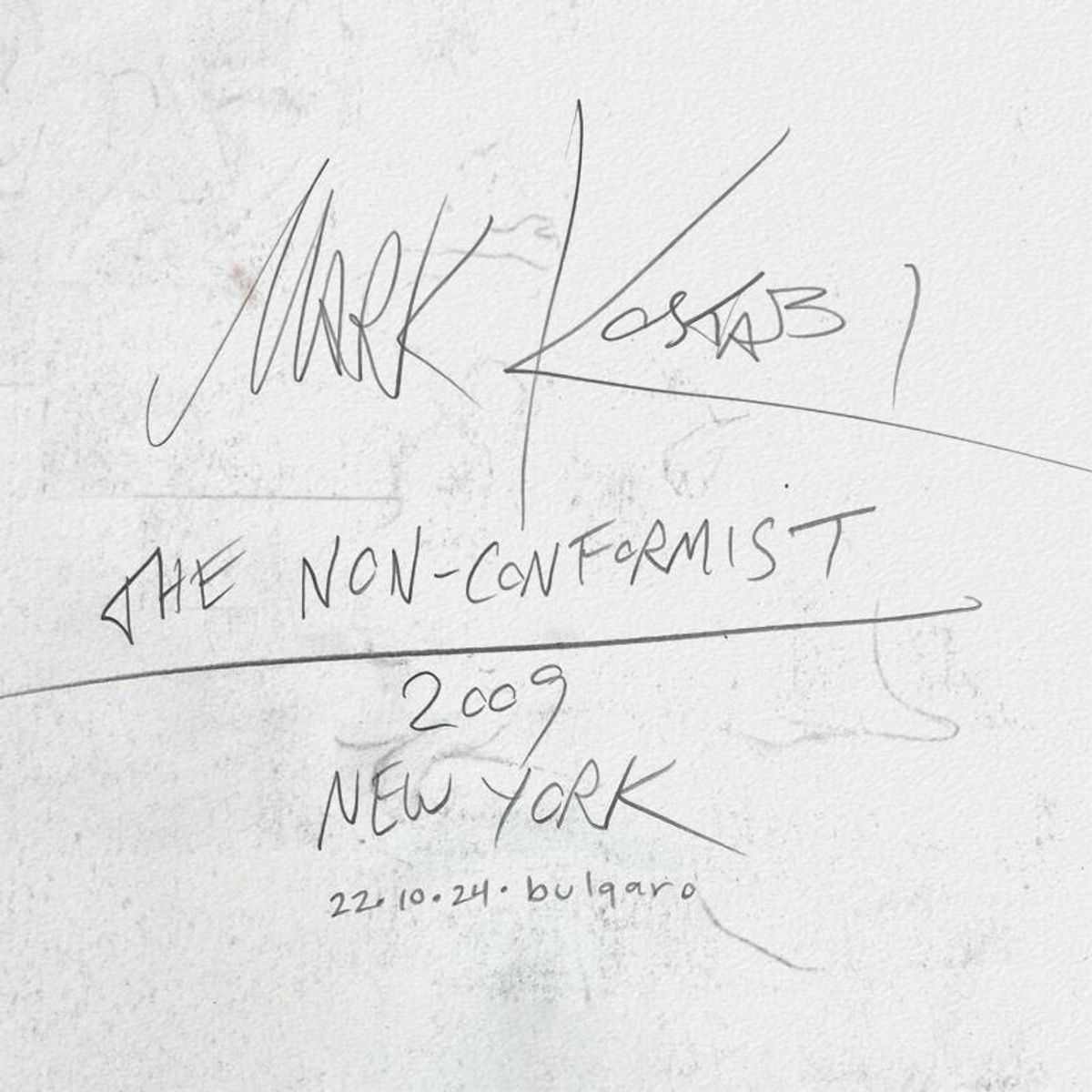 Mark Kostabi, "The Non-Conformist" Framed Original Drawing on Paper, Hand Signed with Certificate of Authenticity