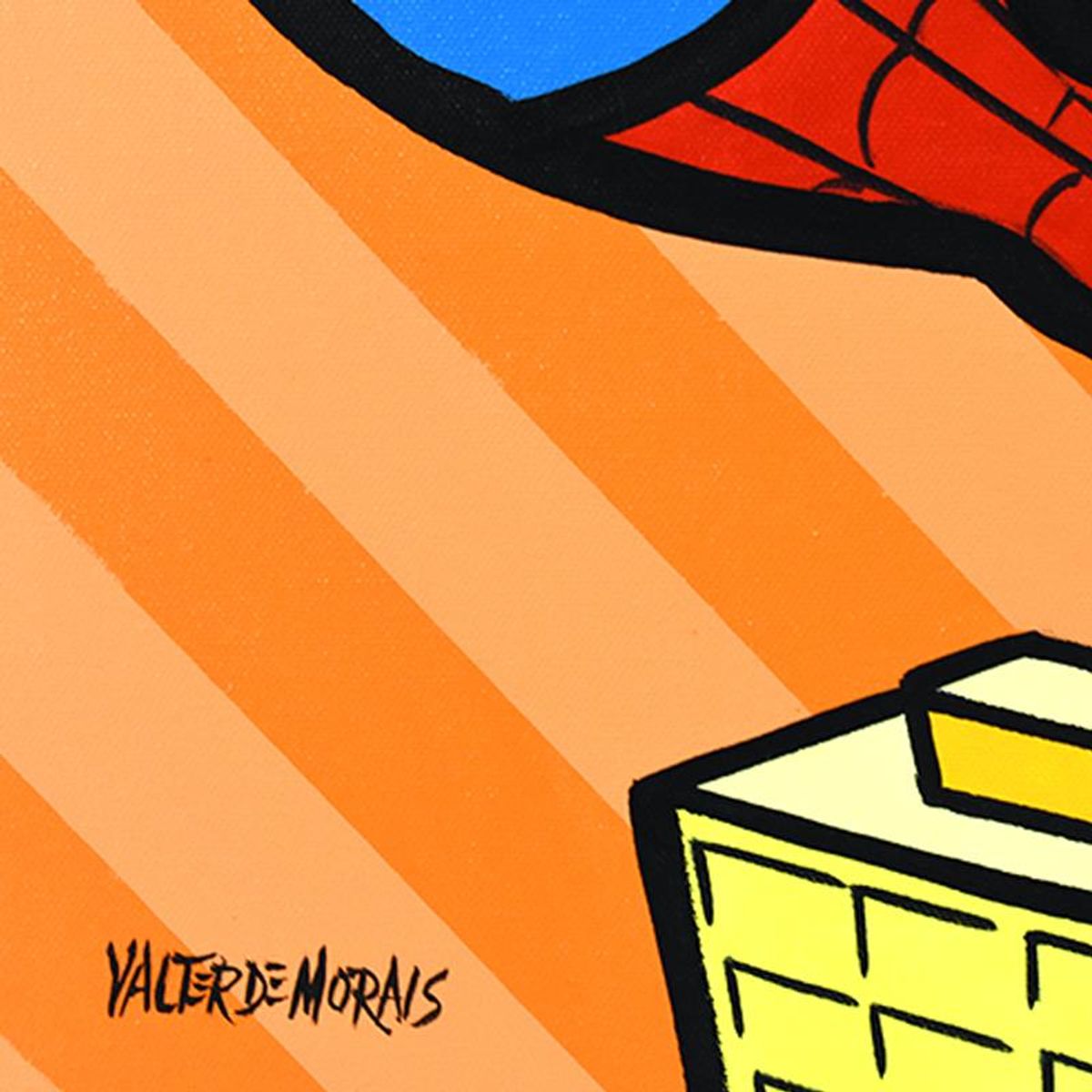 Valter Morais, "Spider-Man" Original Acrylic Painting on Canvas, Hand Signed with Letter of Authenticity.