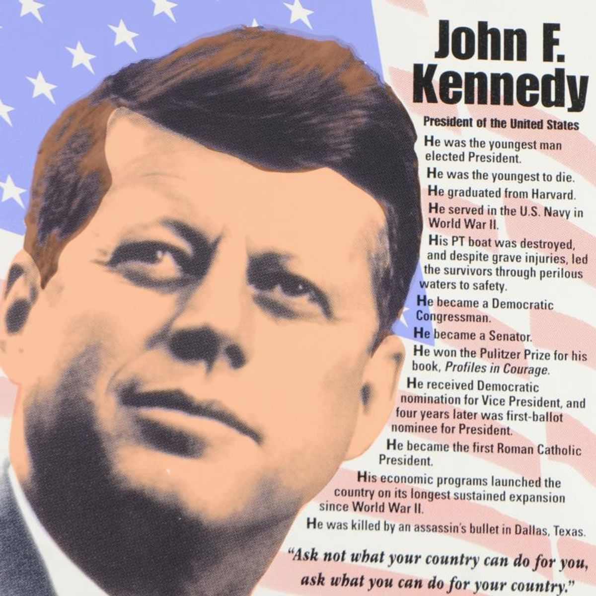 Steve Kaufman (1960-2010), "John F. Kennedy" Limited Edition Hand Pulled Silkscreen on Canvas, Numbered 40/50 and Hand Signed Inverso with Letter of Authenticity.
