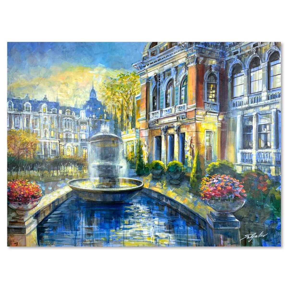 Vadik Suljakov, "Old World Charm" Original Oil Painting on Canvas, Hand Signed with Letter of Authenticity.