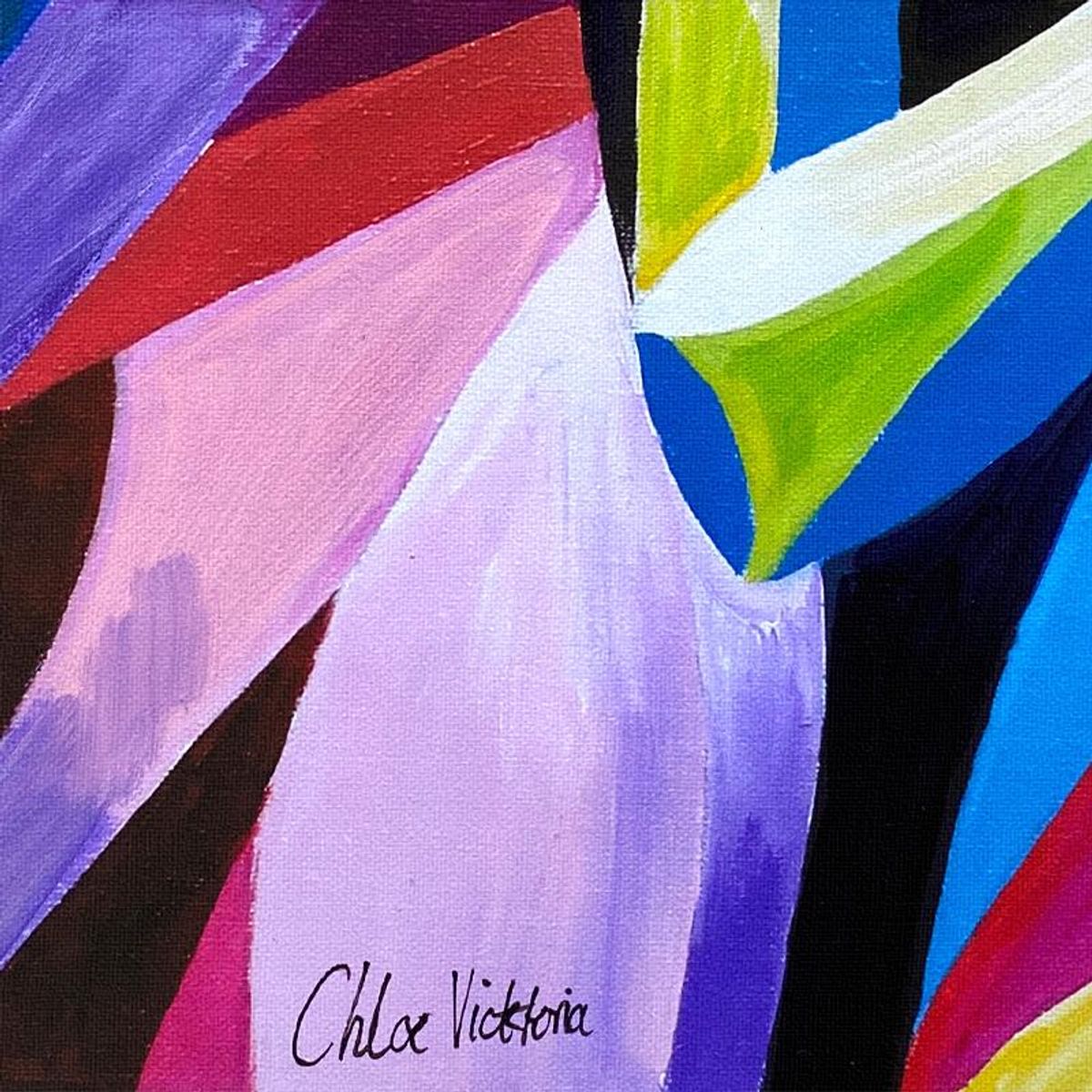 Chloe Victoria, "Glass Reflection" Framed One-of-a-Kind Mixed Media Overpaint on Canvas, Hand Signed with Letter of Authenticity