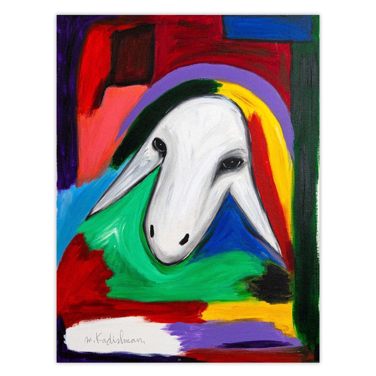 Menashe Kadishman- Original Acrylic on Canvas "Untitled"