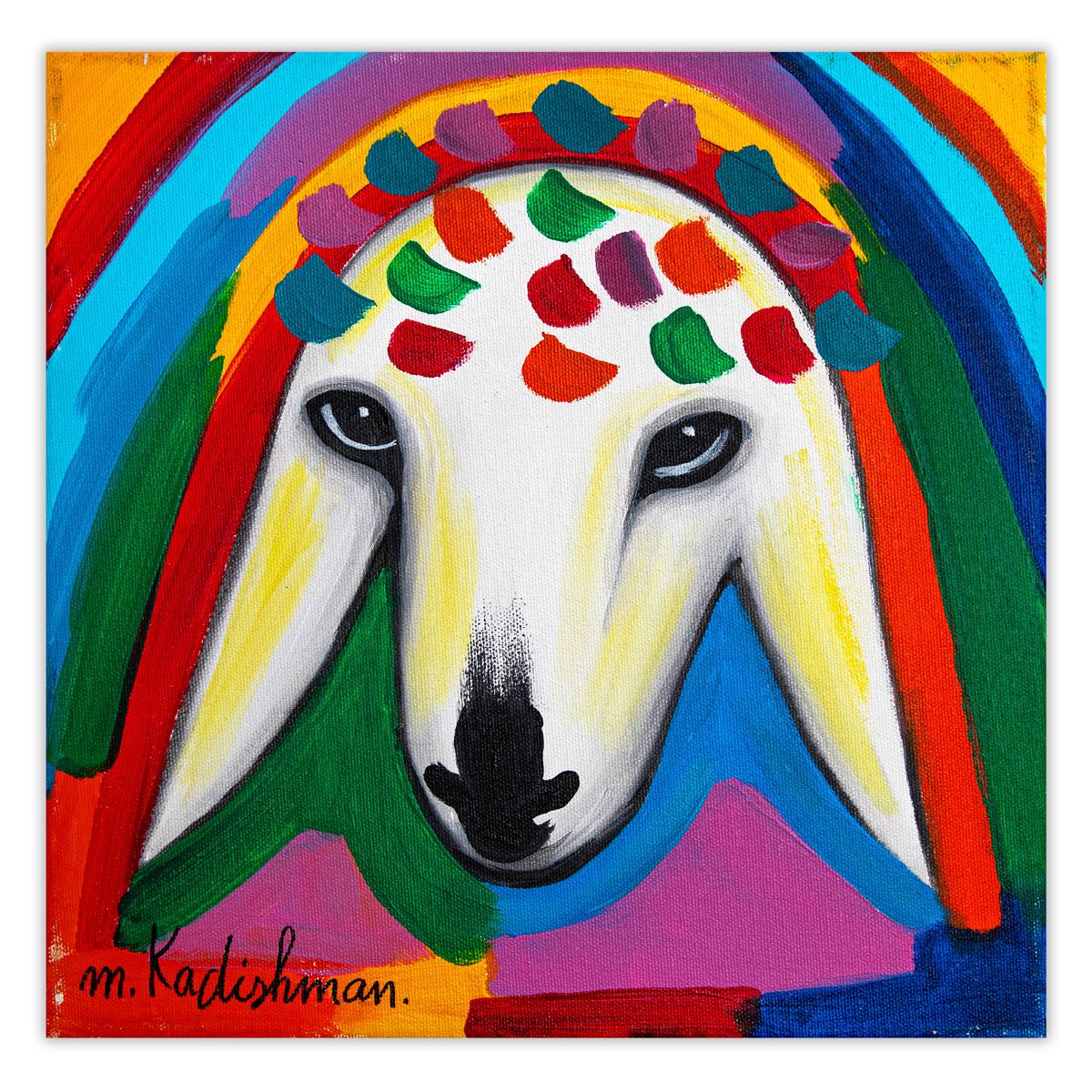 Menashe Kadishman- Original Acrylic on Canvas "Untitled"
