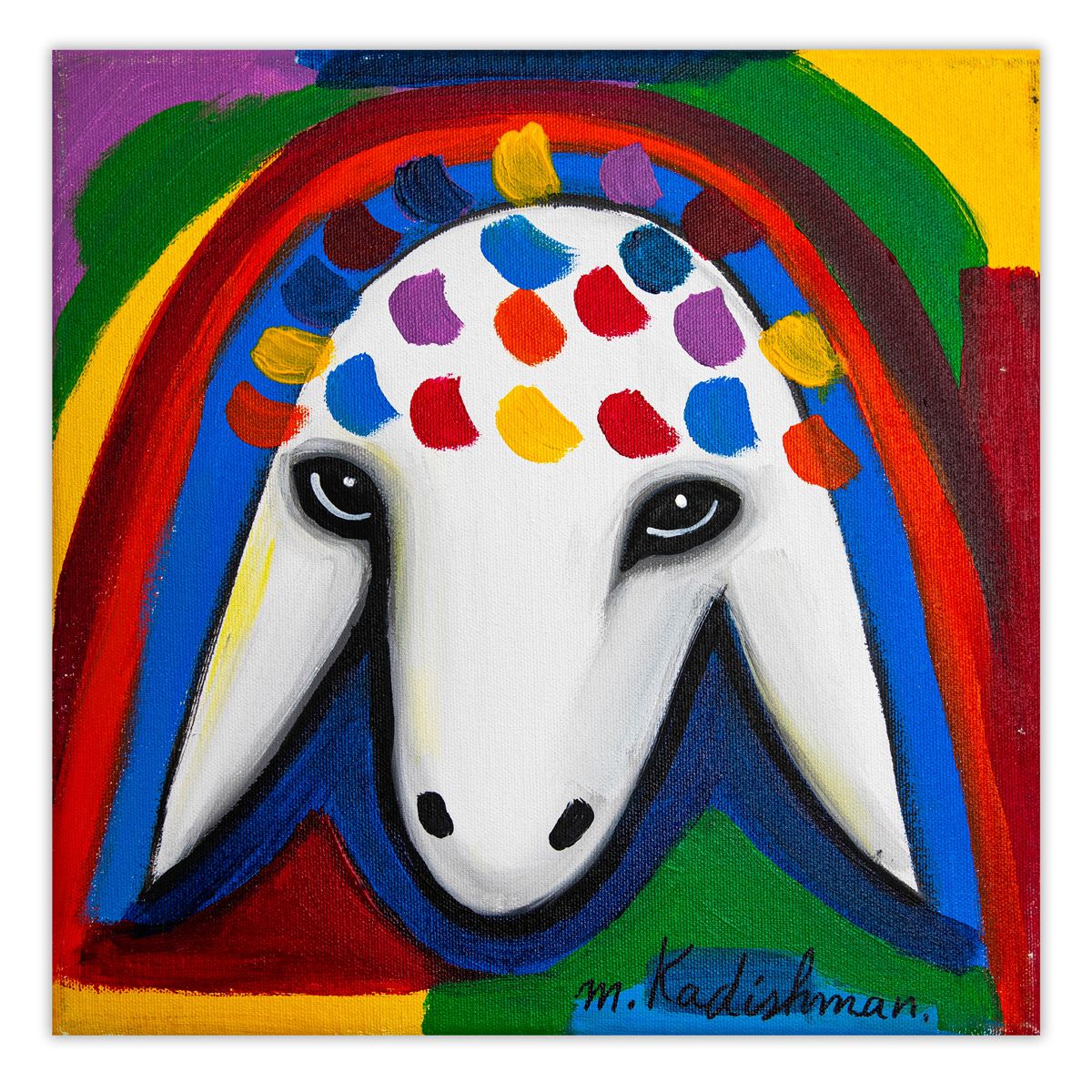 Menashe Kadishman- Original Acrylic on Canvas "Untitled"