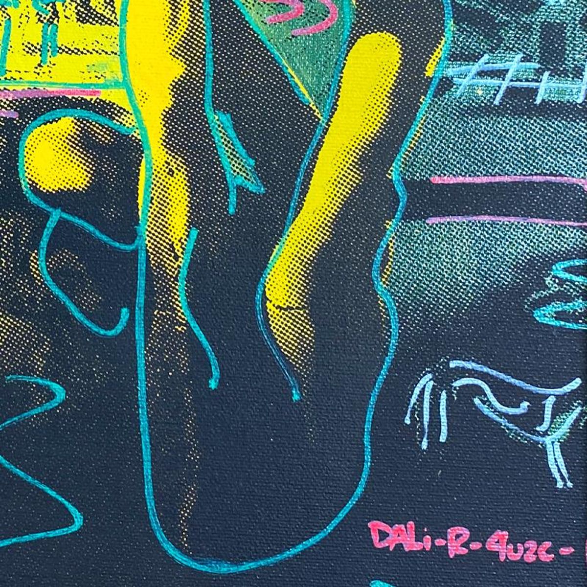 "Ringo" Daniel Funes, "Salvador Dali Hand Holding Eggs" Framed One-of-a-Kind Mixed Media on Canvas, Hand Signed by the artist and Steve Kaufman (1960-2010) with Letter of Authenticity.