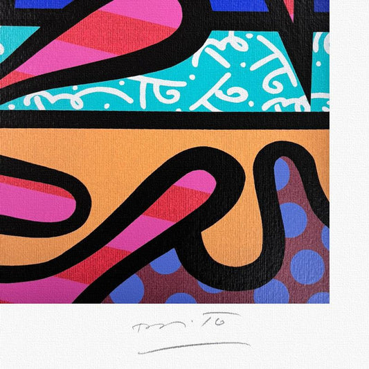 Britto, "Deeply in Love" Framed Limited Edition Serigraph, Numbered and Hand Signed with Letter of Authenticity.