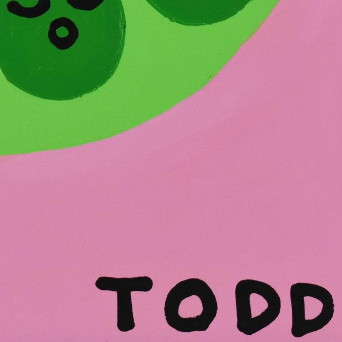 Todd Goldman, "Peas" Framed Original Acrylic Painting on Canvas, Hand Signed with Letter of Authenticity.