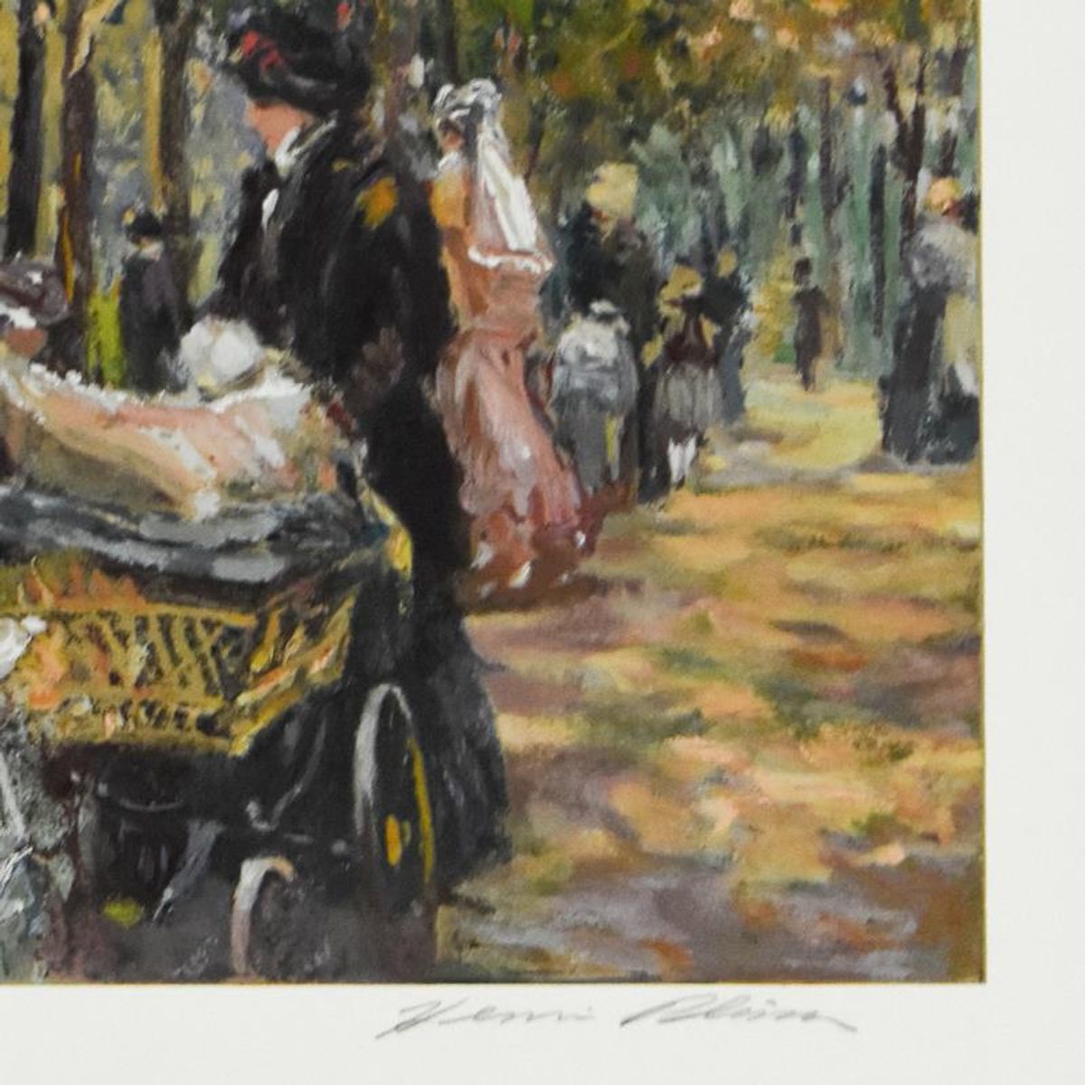 Henri Plisson (1933-2006), "Stroll in the Park" Limited Edition Serigraph, HC Numbered 1/20 and Hand Signed with Letter of Authenticity.