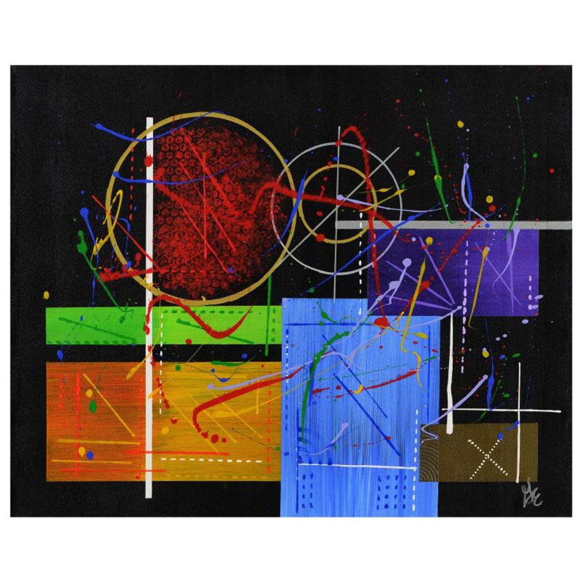 George Marlowe, "Seaborgium" Hand Signed Original Acrylic Painting on Canvas with Certificate of Authenticity.