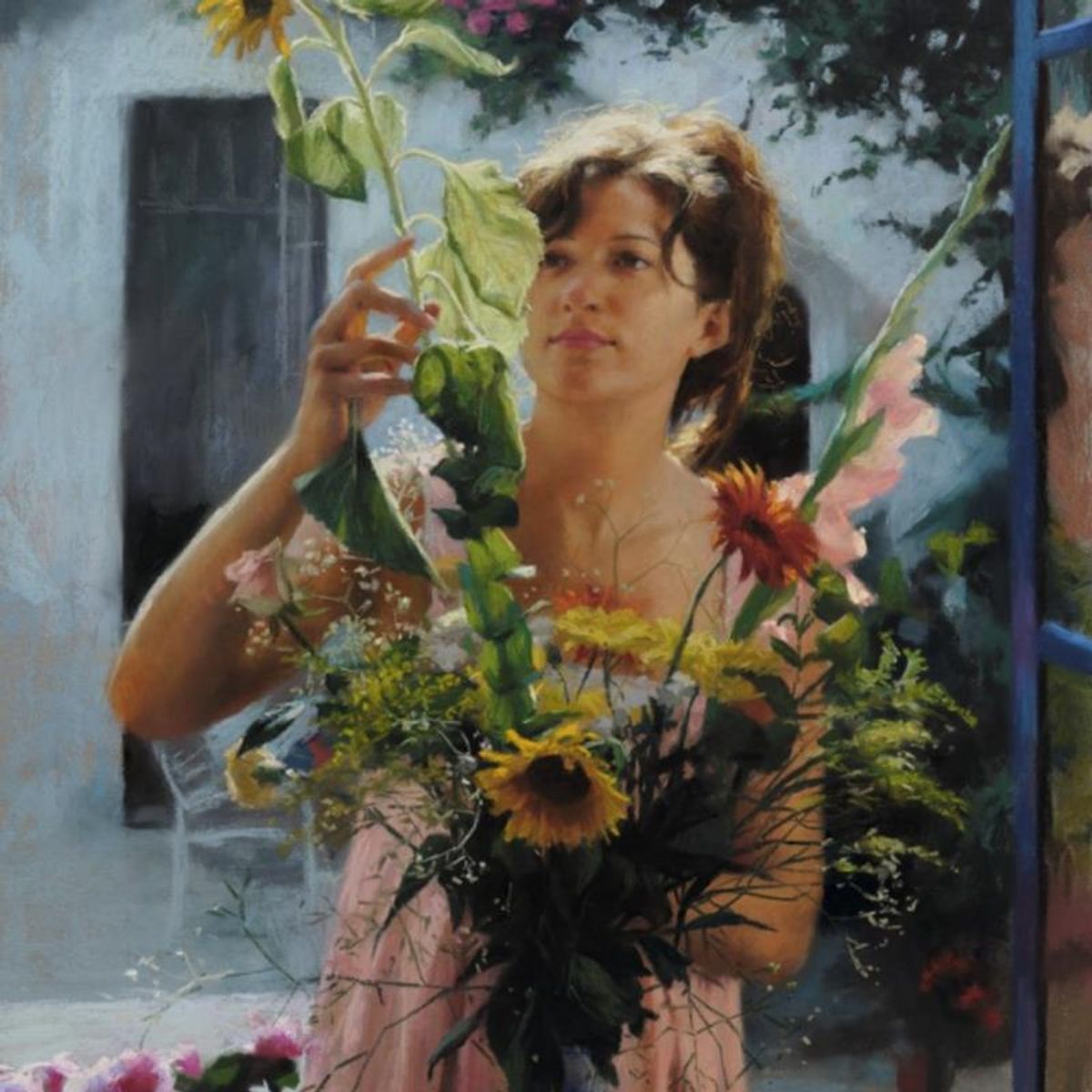 Vicente Romero, "Floral Sunshine" Hand Signed Limited Edition Giclee on Canvas with Certificate of Authenticity.