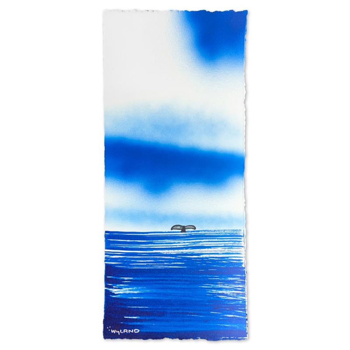 Wyland, "Fluke" Framed, Hand Signed Original Painting with Letter of Authenticity.