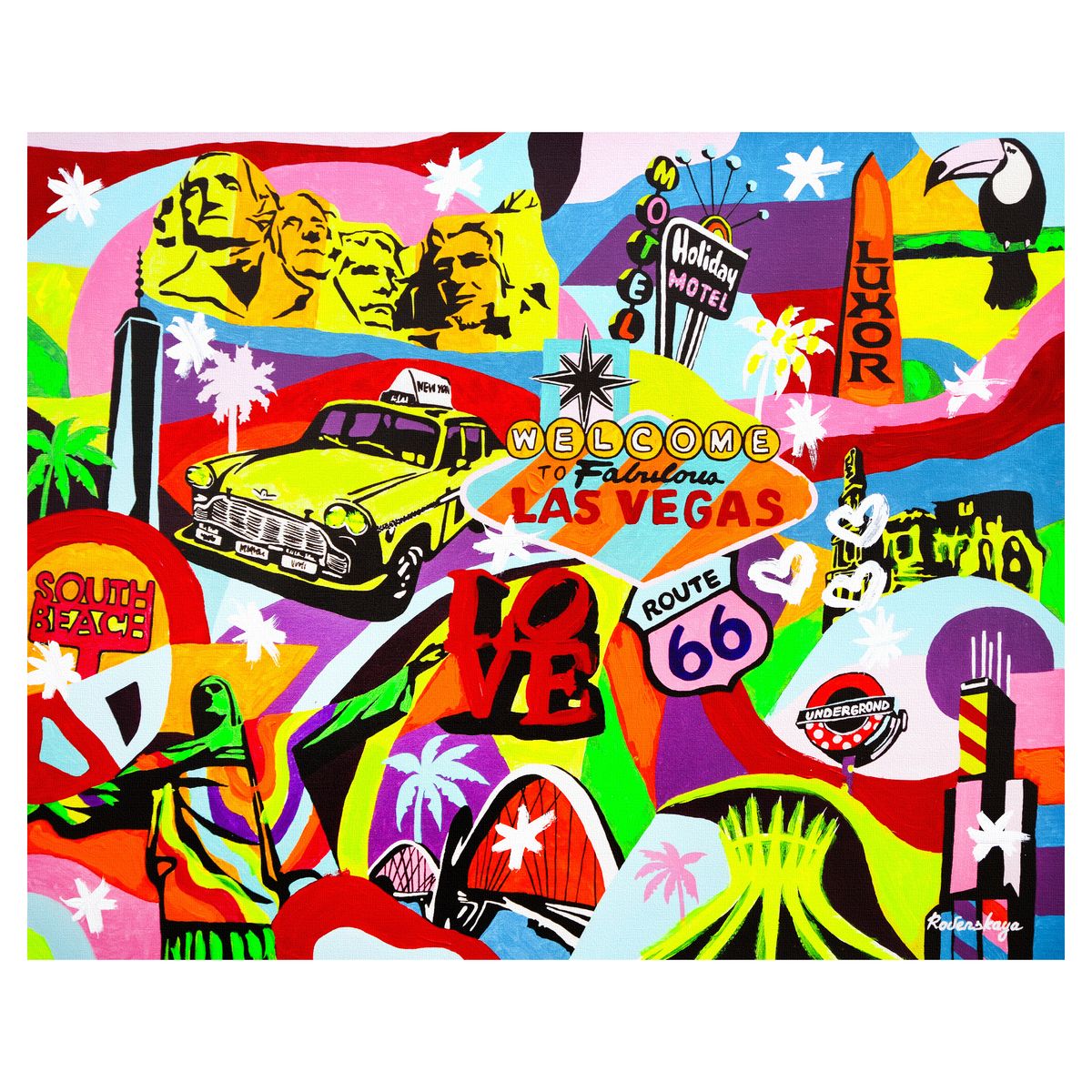 Nastya Rovenskaya- Mixed Media on Canvas "Casino Life"